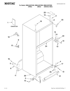 Cabinet Parts Diagram and Parts List for M9BXXGMYM00  Maytag Refrigerator