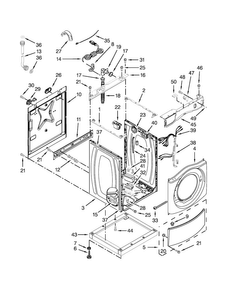 Washer Cabinet Parts Diagram and Parts List for MLE20PDCYW0  Maytag Washer Dryer Combo