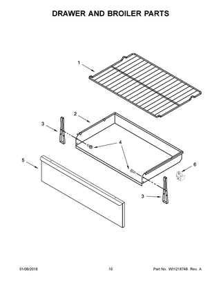 Drawer And Broiler Parts Diagram and Parts List for AGR6603SFS1  Maytag Range
