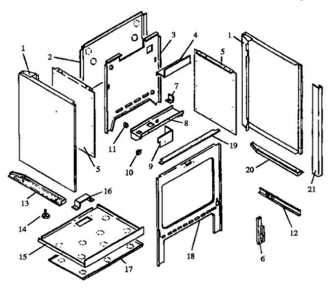 06 - Oven Cabinet Assy Diagram and Parts List for RST381 ALL/RST381/ALL Maytag Range