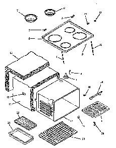 Main Top And Oven Assy Diagram and Parts List for CARR629L-P1142623NL  Amana Range