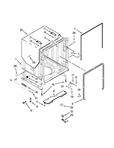 Tub And Frame Parts Diagram and Parts List for JDB8500AWX2  Jenn-Air Dishwasher