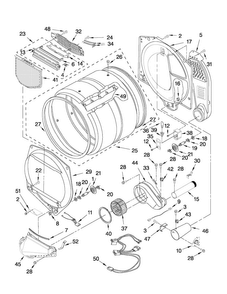 Bulkhead Parts Diagram and Parts List for 7MMGDX700YL1  Maytag Dryer
