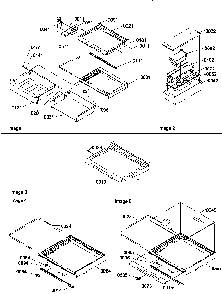 Shelves, Deli, And Crisper Assemblies Diagram and Parts List for SRDE520TBW-P1312402WW  Amana Refrigerator