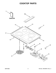 Cooktop Parts Diagram and Parts List for JED4430KB01  Maytag Cooktop