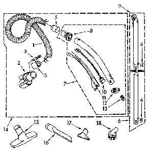 Hose And Attachment Diagram and Parts List for 1162035081  Kenmore Canister Vacuum