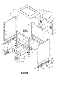 Cabinet Diagram and Parts List for ARO3100W-P1143358NW  Amana Range