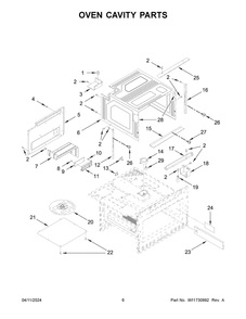 Oven Cavity Parts Diagram and Parts List for JMDFS30HL02  Jenn-Air Microwave