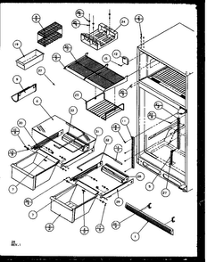 Cabinet Shelving Diagram and Parts List for TG18RBL-P1158302WL  Amana Refrigerator
