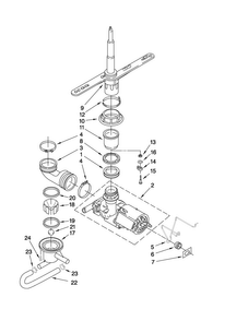 Pump And Spray Arm Parts Diagram and Parts List for CDB4000XB0  Magic Chef Dishwasher