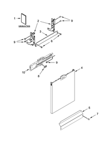 Door And Panel Parts Diagram and Parts List for ADB1700ADS2  Amana Dishwasher