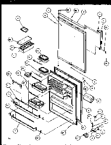 Refrigerator Door Diagram and Parts List for TG18RBW-P1158303WW  Amana Refrigerator