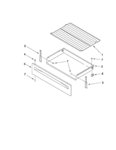 Drawer & Broiler Parts Diagram and Parts List for MER5605WB0  Maytag Range