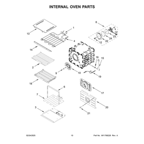 Internal Oven Parts Diagram and Parts List for JOEDC330RM00  Jenn-Air Wall Oven