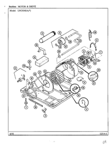 Motor And Drive Diagram and Parts List for 8543A  Norge Dryer