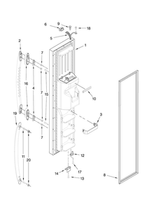 Freezer Door Parts Diagram and Parts List for MSD2550VEU01  Maytag Refrigerator
