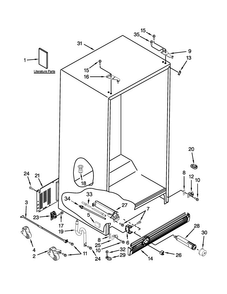 Cabinet Parts Diagram and Parts List for JCD2395WES01  Jenn-Air Refrigerator
