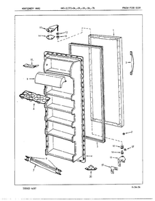 Fresh Food Door Diagram and Parts List for 21372A  Admiral Refrigerator
