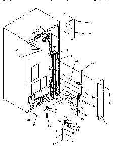 Cabinet Back Diagram and Parts List for SSD25SL-P119042WL  Amana Refrigerator
