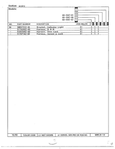 Body Page 3 Diagram and Parts List for 68-4587-87  Magic Chef Range