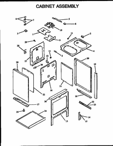 Cabinet Asssembly Diagram and Parts List for ARS635W-P1113803W  Amana Range