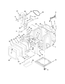 Cabinet Parts Diagram and Parts List for MGDB850YW2  Maytag Dryer