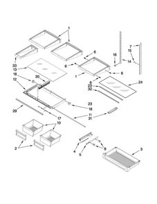 Shelf Parts Diagram and Parts List for MFI2665XEB0  Maytag Refrigerator
