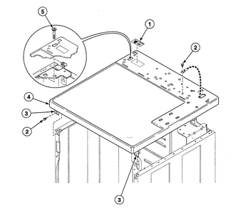 Cabinet Top Diagram and Parts List for SDEY07QF1500  Speed Queen Dryer