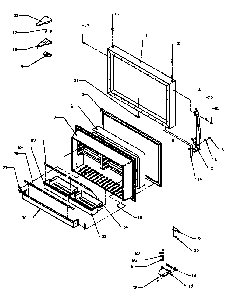 Freezer Door Diagram and Parts List for TS18R2G-P1181803WG  Amana Refrigerator