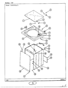 Top Diagram and Parts List for 6742A  Norge Washer