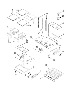 Shelf Parts Diagram and Parts List for MFT2574DEM01  Maytag Refrigerator