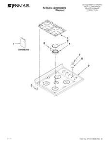 Cooktop Parts Diagram and Parts List for JGR8895BDS13  Jenn-Air Range