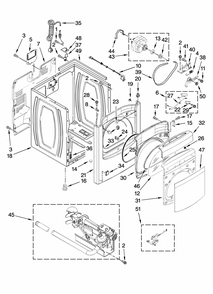 Cabinet Parts Diagram and Parts List for MGD6600TQ1  Maytag Dryer