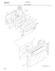 Door / Porte Diagram and Parts List for CSJ388005  Maytag Range