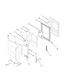 18" Oven Door Parts Diagram and Parts List for JDRP548WP02  Jenn-Air Range
