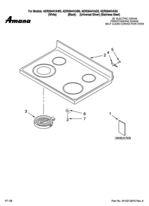 Cooktop Parts Diagram and Parts List for AER5844VAS0  Amana Range