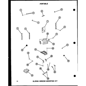 Sliding Window Mounting Kit Diagram and Parts List for 109-2J P54390-83R Amana Air Conditioner
