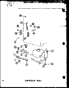 Compressor  Parts Diagram and Parts List for U23C P60345-73W Amana Freezer