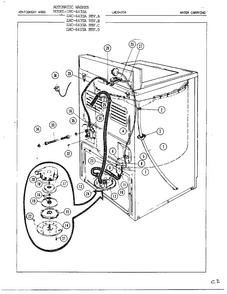 Water Carrying Diagram and Parts List for 6435A  Norge Washer