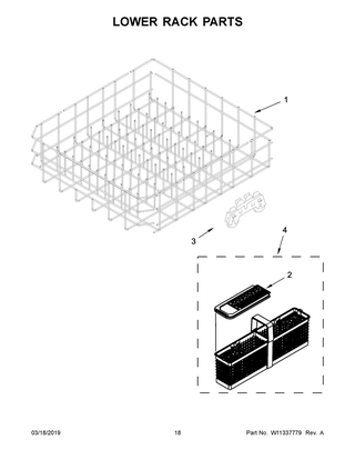 Lower Rack Parts Diagram and Parts List for MDB8989SHK0  Maytag Dishwasher