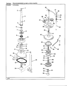 Transmission And Related Parts Diagram and Parts List for 6540A REV K Norge Washer