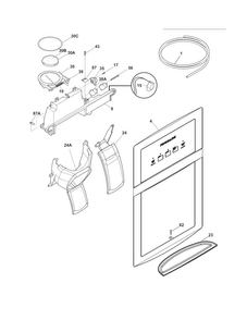 Ice & Water Dispenser Diagram and Parts List for CRSH266MB2  Crosley Refrigerator
