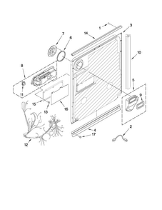 Inner Door Parts Diagram and Parts List for MDBH979AWS4  Maytag Dishwasher