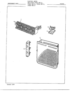 Automatic Dryer/ Heater Diagram and Parts List for 7435A  Norge Dryer