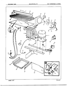 Unit Compartment/system Diagram and Parts List for 23972A  Admiral Refrigerator