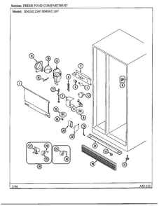 Fresh Food Compartment Diagram and Parts List for 621260  Admiral Refrigerator