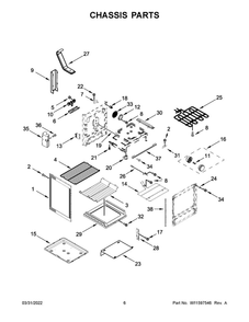 Chassis Parts Diagram and Parts List for MER8800FZ5  Maytag Range