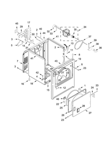 Cabinet Parts Diagram and Parts List for MEDX500BW0  Maytag Dryer