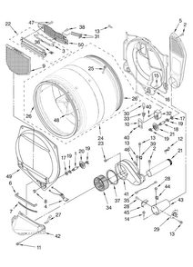 Bulkhead Parts Diagram and Parts List for MGDE300VF0  Maytag Dryer