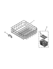 Lower Rack Parts Diagram and Parts List for MDB7760SAS1  Maytag Dishwasher